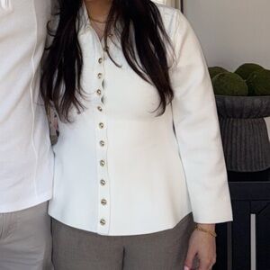 Zara Button-Front Long Sleeve Jacket